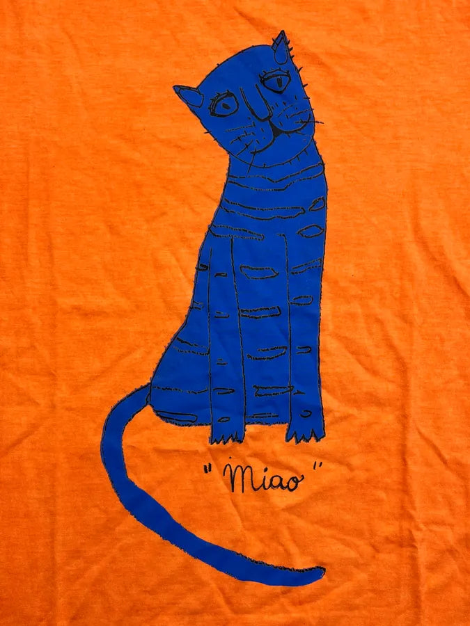 SS2015 Dsquared2 Orange Blue Cat T-Shirt FMfmPJU 7