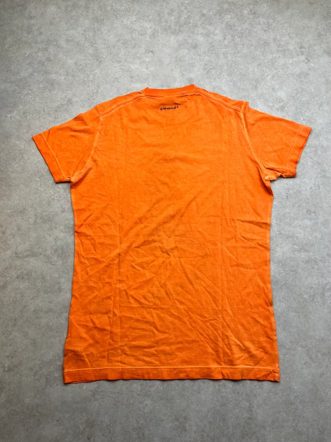 SS2015 Dsquared2 Orange Blue Cat T-Shirt FMfmPJU 4