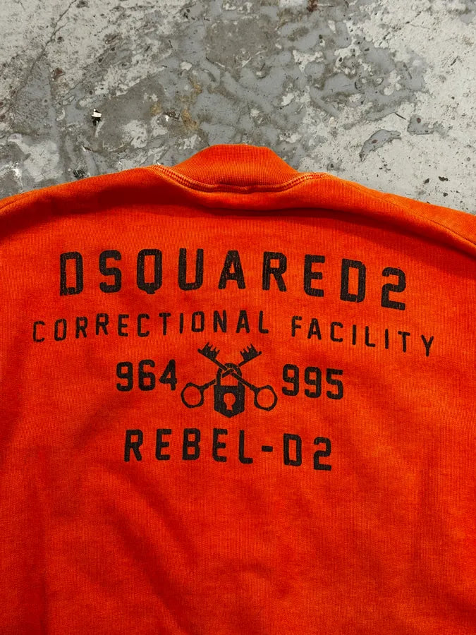 SS2014 Dsquared2 Orange Prisoner Zip-Up Sweater cPgInoi 7