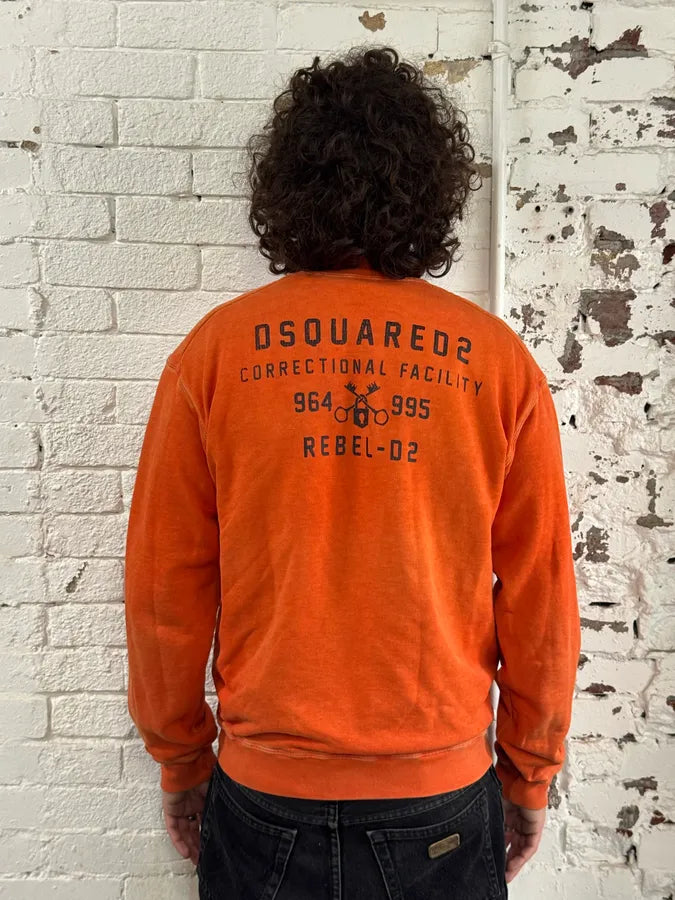 SS2014 Dsquared2 Orange Prisoner Zip-Up Sweater cPgInoi 1