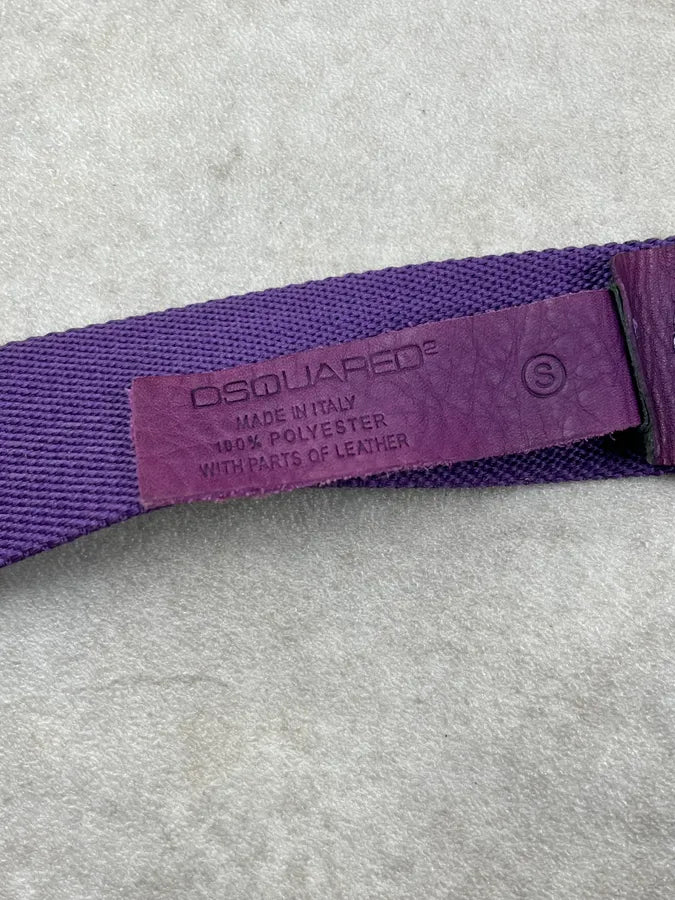 2000s Dsquared2 Purple Canvas Logo Belt OVLgUWy 5