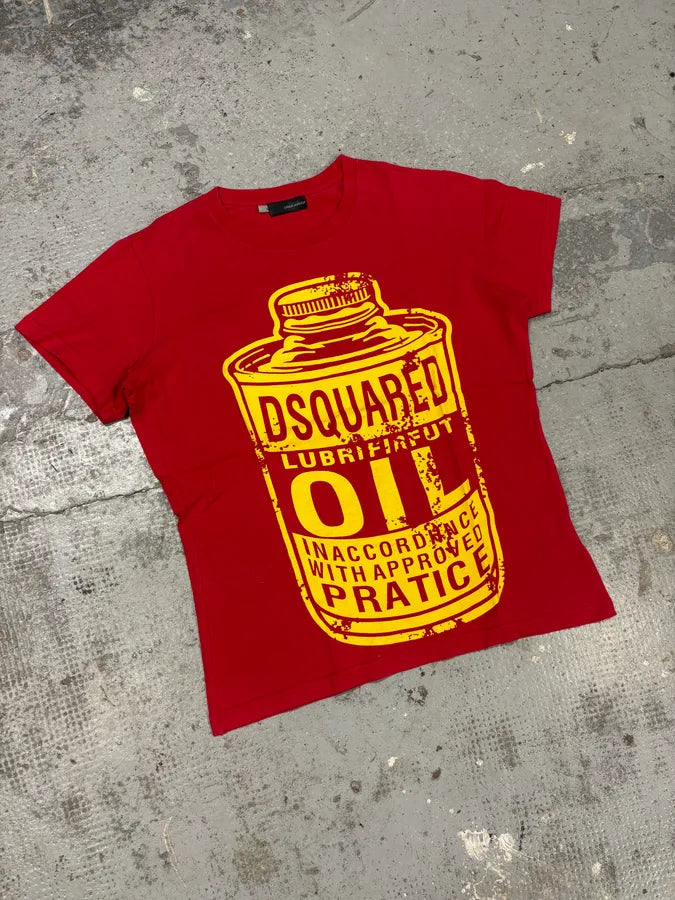 2000s Dsquared2 Red & Yellow Oil T-Shirt BCjBneR 3