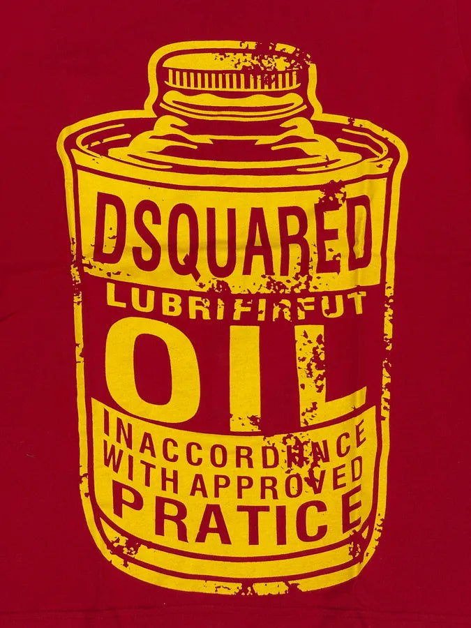 2000s Dsquared2 Red & Yellow Oil T-Shirt BCjBneR 4