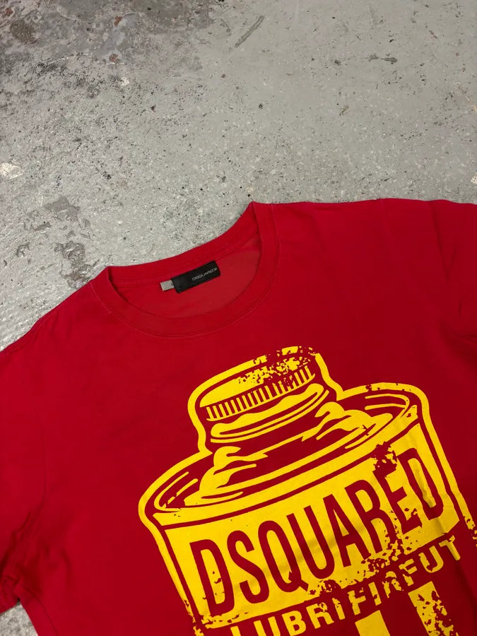 2000s Dsquared2 Red & Yellow Oil T-Shirt BCjBneR 5