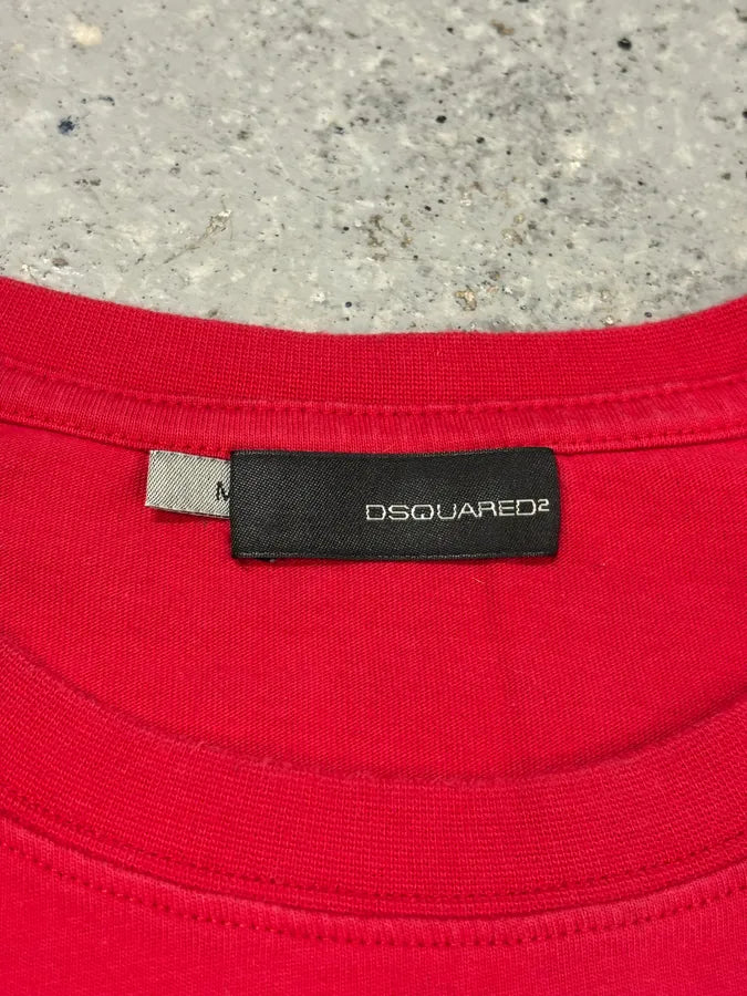 2000s Dsquared2 Red & Yellow Oil T-Shirt BCjBneR 8