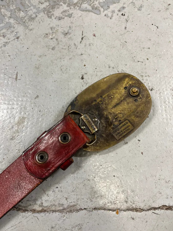 2000s DSquared2 Red Leather Premium Belt cUYOuMY 7