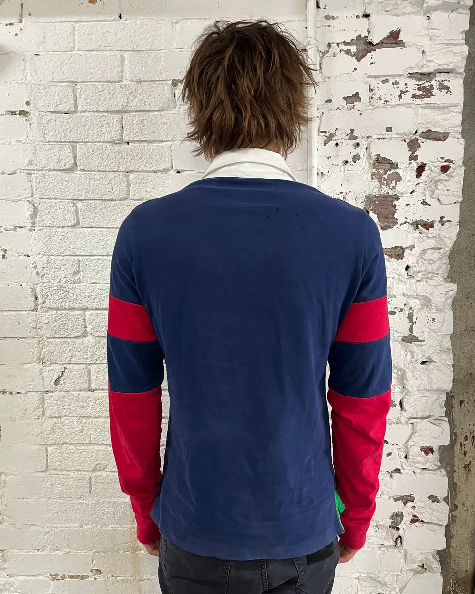 2000s Dsquared2 Red Sleeves Navy Longsleeve Polo hUYBeKx 2