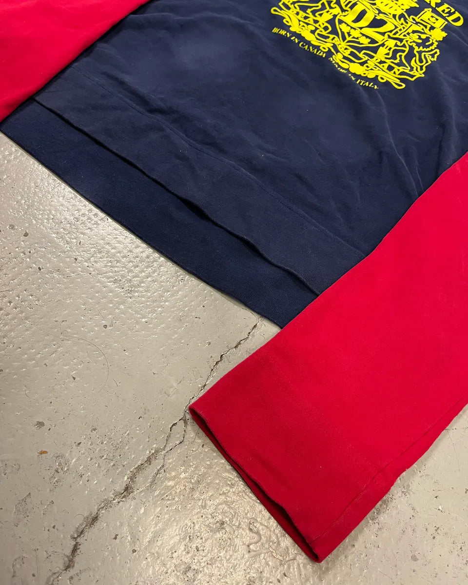 2000s Dsquared2 Red Sleeves Navy Longsleeve Polo hUYBeKx 7