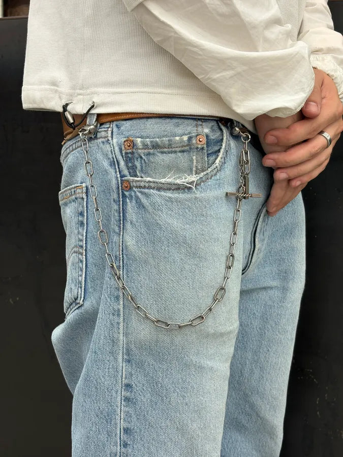 2000s Dsquared2 Silver Metal Charm Wallet Chain qGAFvsV 0