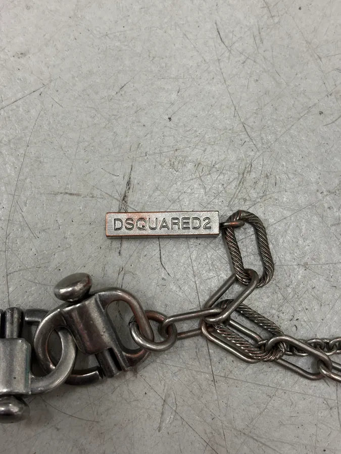 2000s Dsquared2 Silver Metal Charm Wallet Chain qGAFvsV 3