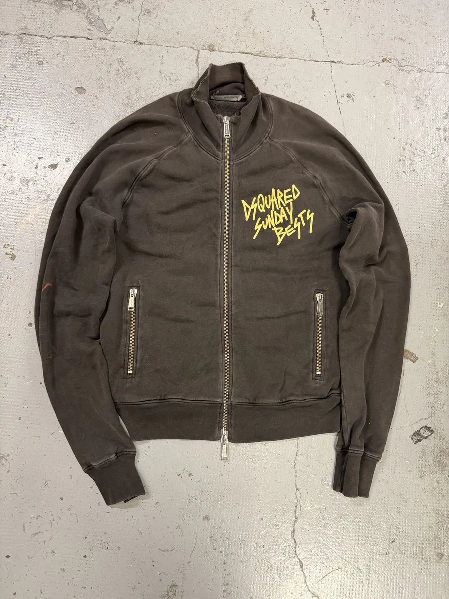 2000s Dsquared2 Sunday  Brown Zip-up Sweater TGmigRP 0