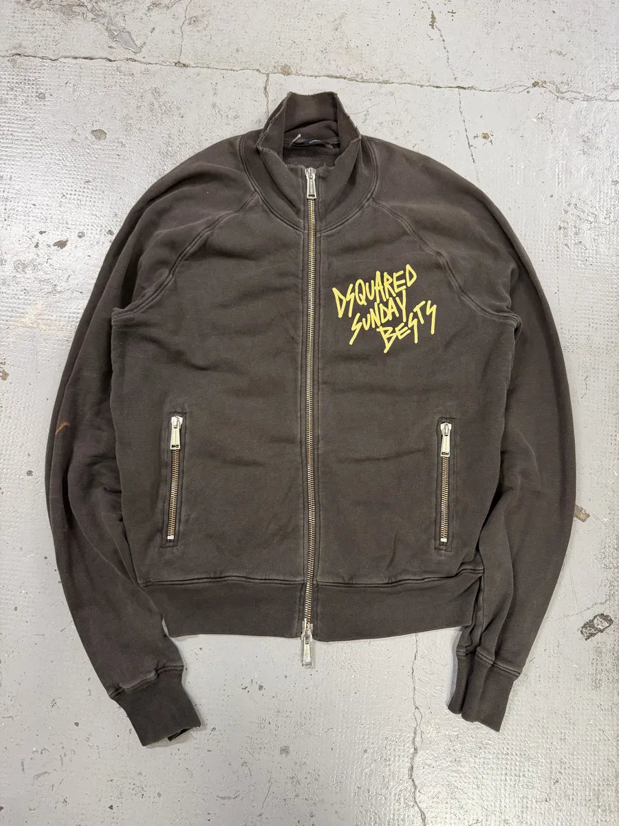 2000s Dsquared2 Sunday  Brown Zip-up Sweater TGmigRP 4