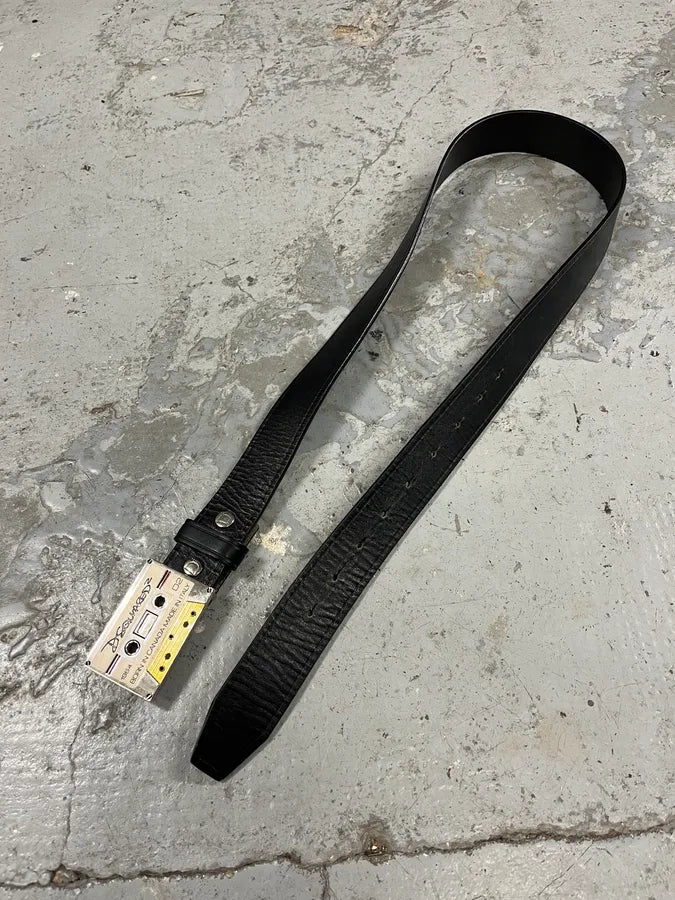 2000s Dsquared2 Tape Buckle Black Leather Belt ybNBFSS 3