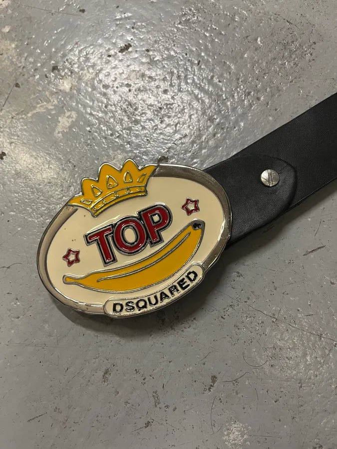 2000s DSquared2 Top Banana Black Leather Belt GUvqLQj 2