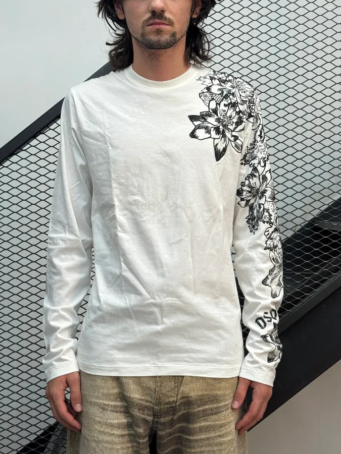SS2013 Dsquared2 White Botanical Fantasy Floral Longsleeves TPiSJuZ 0