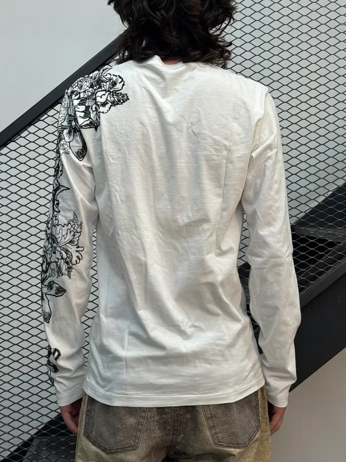 SS2013 Dsquared2 White Botanical Fantasy Floral Longsleeves TPiSJuZ 1