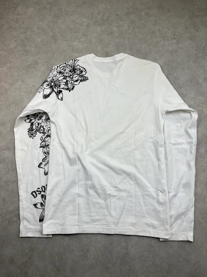 SS2013 Dsquared2 White Botanical Fantasy Floral Longsleeves TPiSJuZ 5