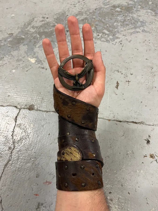 2000s Eagle Royal Archive Brown Pony Hair Leather Belt wPQLspu 0