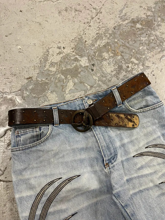 2000s Eagle Royal Archive Brown Pony Hair Leather Belt wPQLspu 2