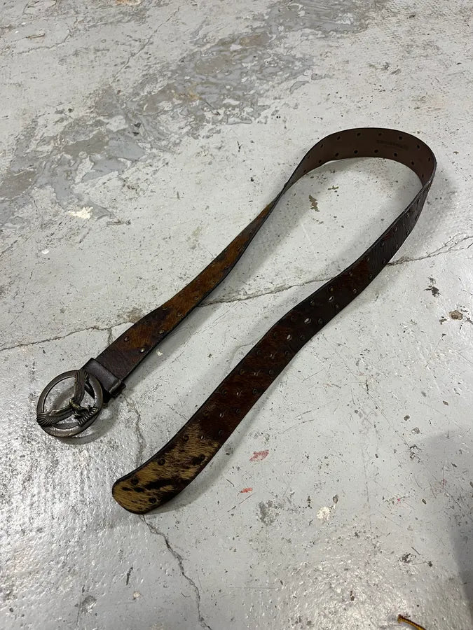 2000s Eagle Royal Archive Brown Pony Hair Leather Belt wPQLspu 3