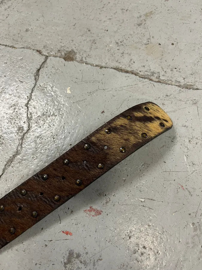 2000s Eagle Royal Archive Brown Pony Hair Leather Belt wPQLspu 6