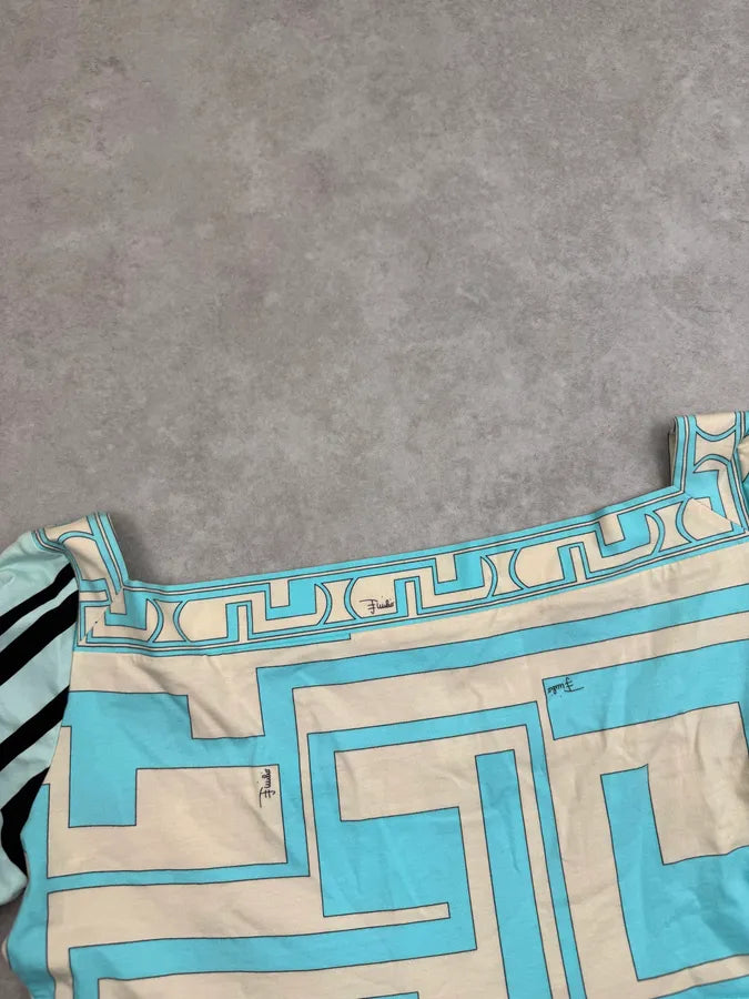 2000s Emilio Pucci Turquoise Cubismo Top  CbFYXog 6