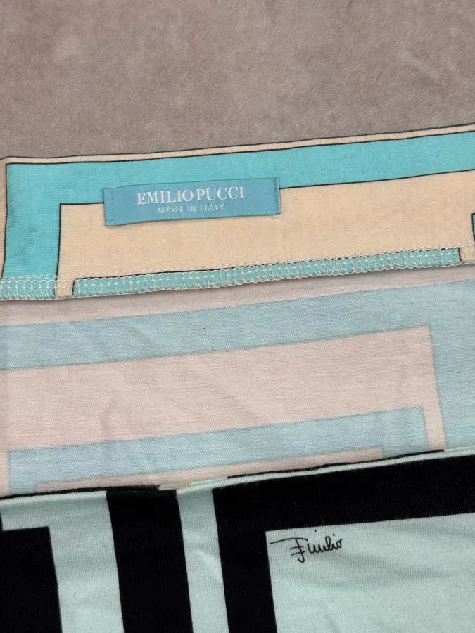 2000s Emilio Pucci Turquoise Cubismo Top  CbFYXog 7