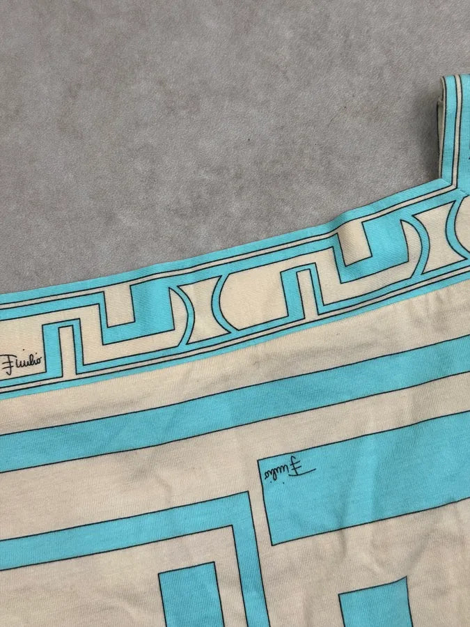 2000s Emilio Pucci Turquoise Cubismo Top  CbFYXog 8