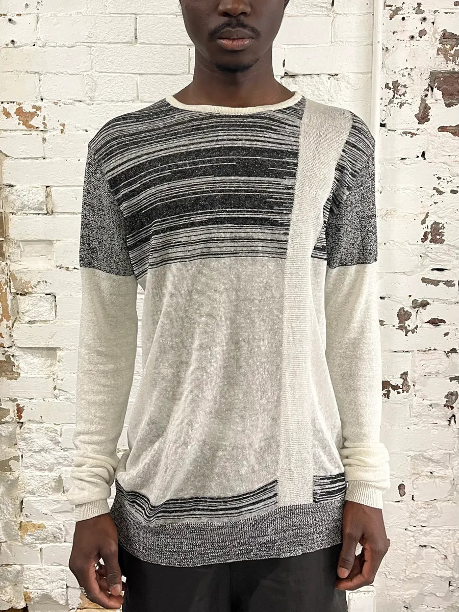 2000s Emporio Armani Abstract Grey Architecture White Sweater gKcezxX 0