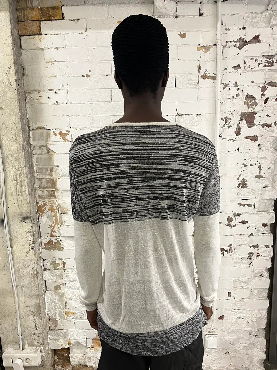 2000s Emporio Armani Abstract Grey Architecture White Sweater gKcezxX 1