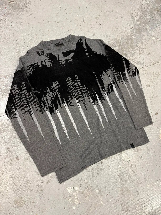 FW2014 Emporio Armani Abstract Skyscrapers Grey Sweater fvIcBIP 3