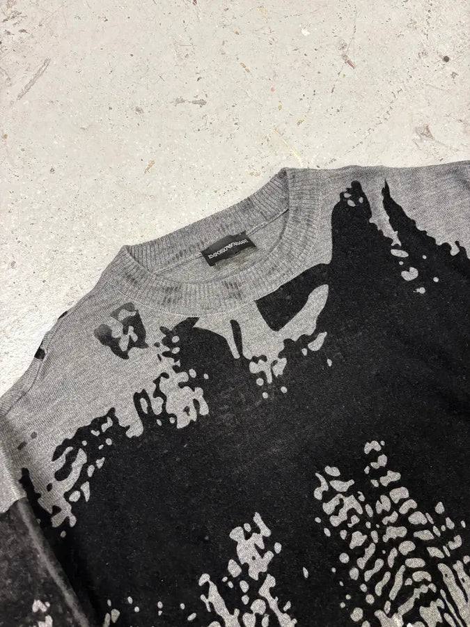 FW2014 Emporio Armani Abstract Skyscrapers Grey Sweater fvIcBIP 4