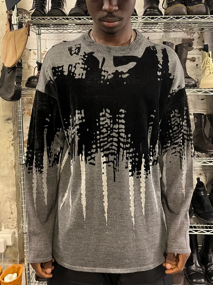 FW2014 Emporio Armani Abstract Skyscrapers Grey Sweater fvIcBIP 1