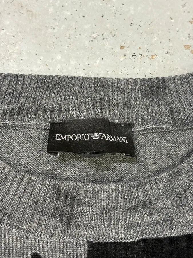 FW2014 Emporio Armani Abstract Skyscrapers Grey Sweater fvIcBIP 6