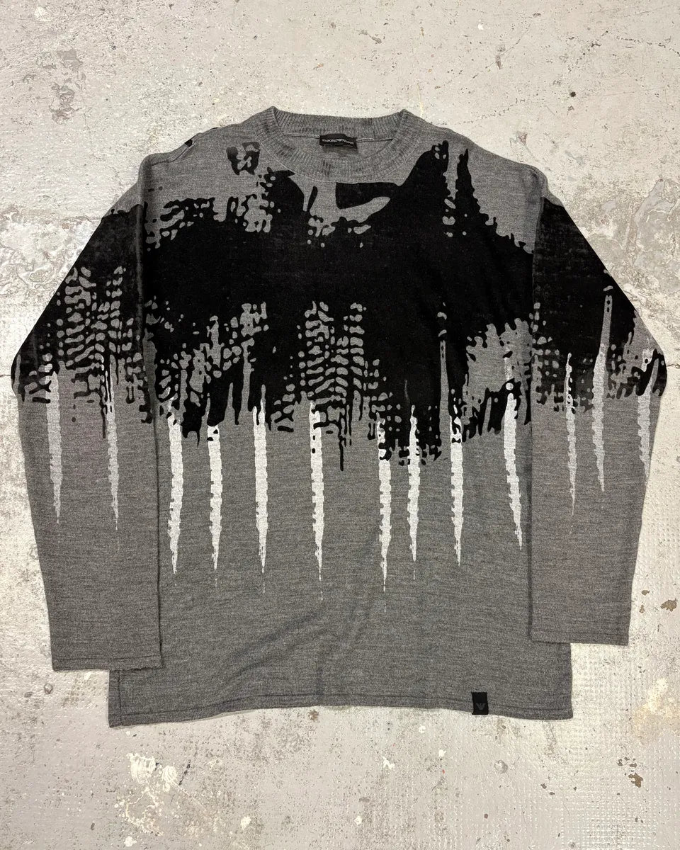 FW2014 Emporio Armani Abstract Skyscrapers Grey Sweater fvIcBIP 0