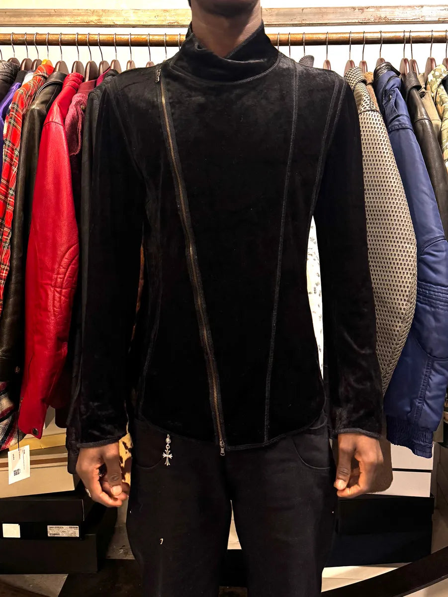 2000s Emporio Armani Asymmetrical Black Fur Effect Jacket eNiYmiJ 1