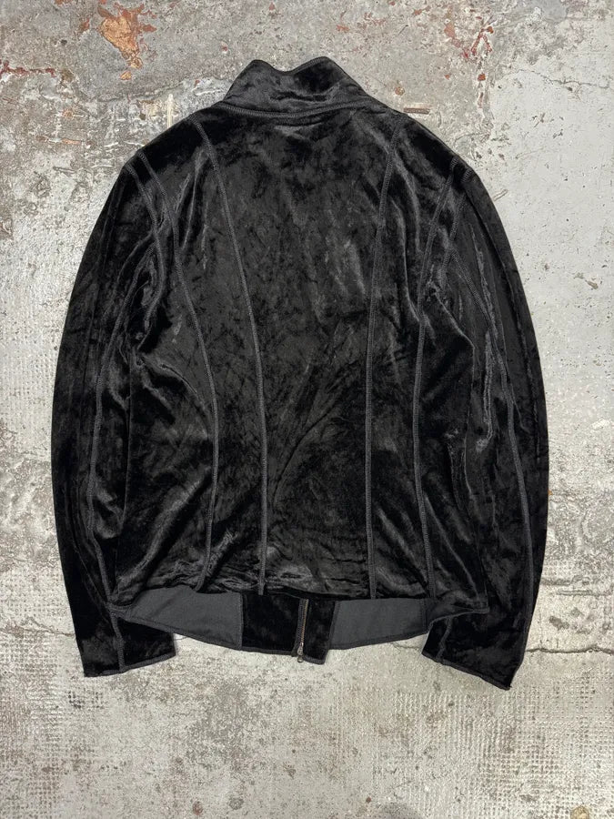 2000s Emporio Armani Asymmetrical Black Fur Effect Jacket eNiYmiJ 3