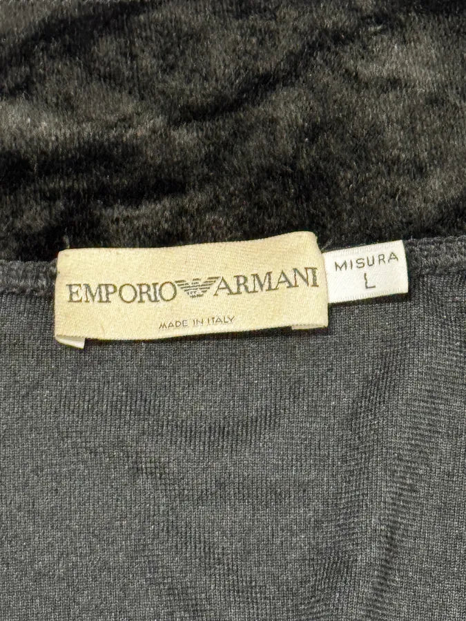 2000s Emporio Armani Asymmetrical Black Fur Effect Jacket eNiYmiJ 7