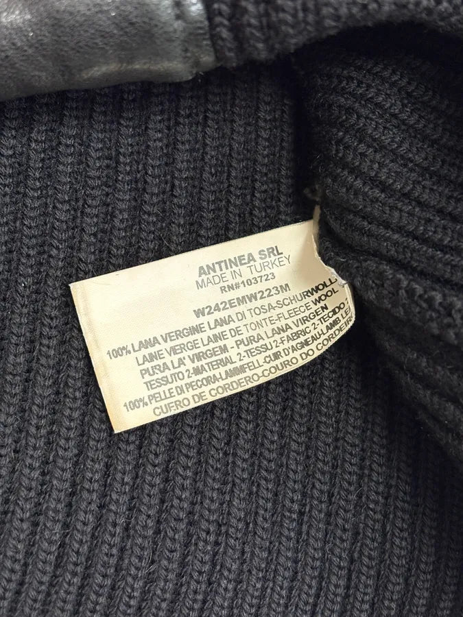 2000s Emporio Armani Asymmetrical Hybrid Black Wool Leather Jacket mJDcIuu 8