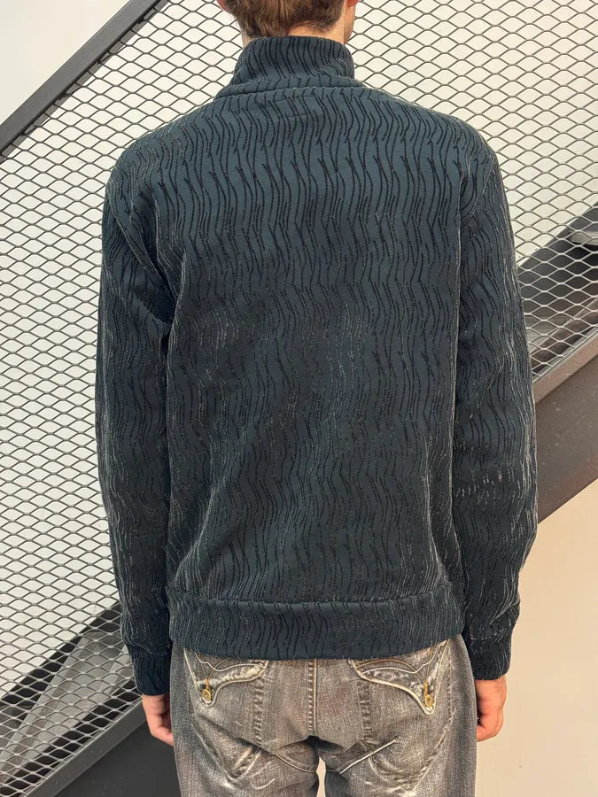 2000s Emporio Armani Asymmetrical Navy Wave Jacket NynNnjs 2