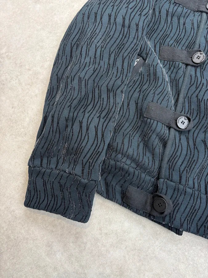 2000s Emporio Armani Asymmetrical Navy Wave Jacket NynNnjs 7