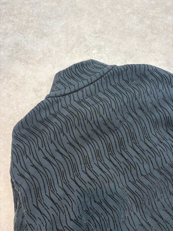 2000s Emporio Armani Asymmetrical Navy Wave Jacket NynNnjs 8