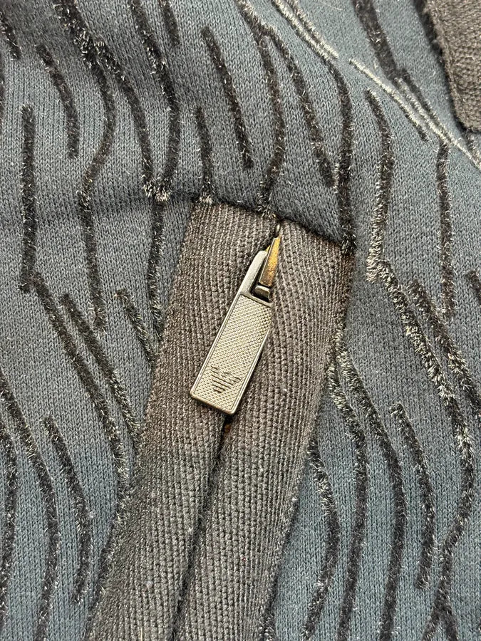 2000s Emporio Armani Asymmetrical Navy Wave Jacket NynNnjs 11