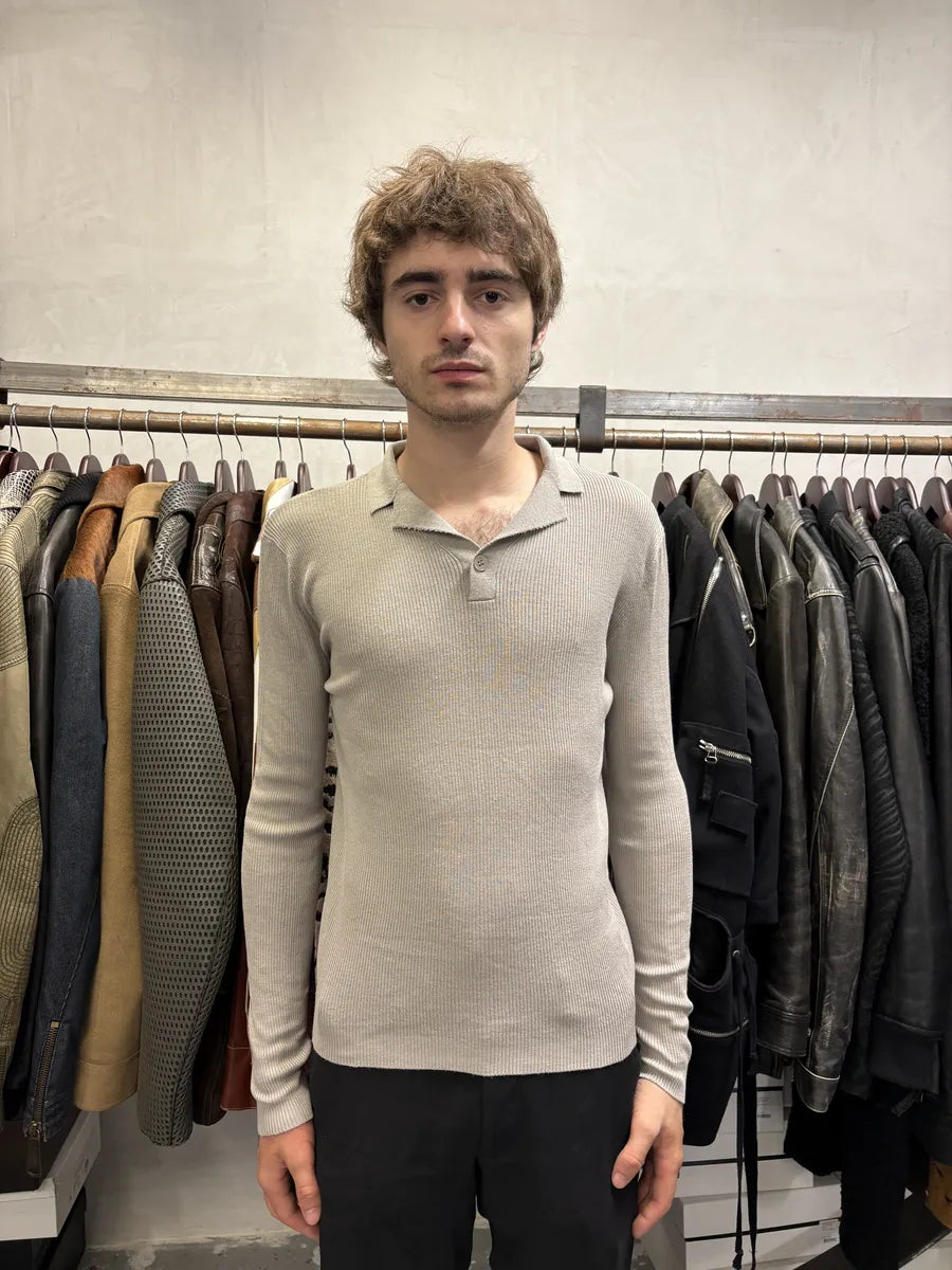 2000s Emporio Armani Beige Polo Longsleeves qAJxqrA 1