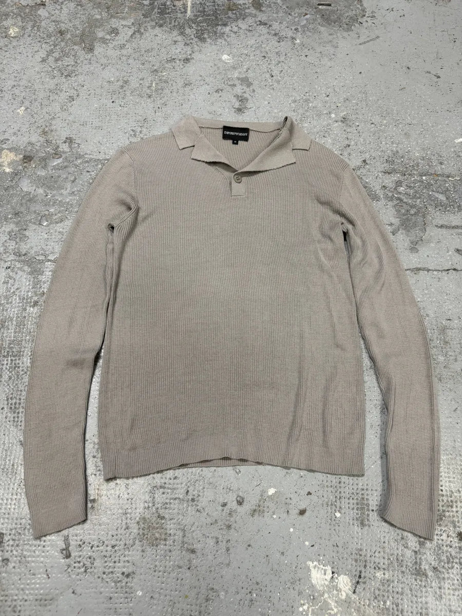 2000s Emporio Armani Beige Polo Longsleeves qAJxqrA 7
