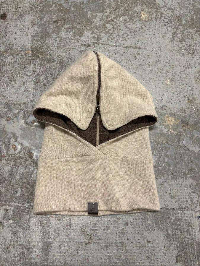 AW2019 Emporio Armani Beige Zipped Hood Scarf XvsUqEc 0