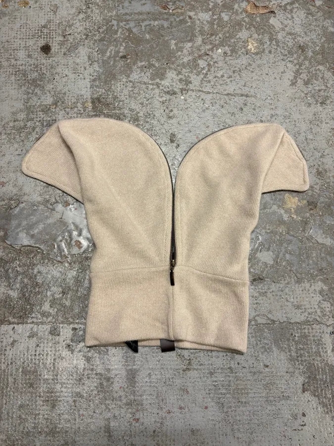 AW2019 Emporio Armani Beige Zipped Hood Scarf XvsUqEc 4