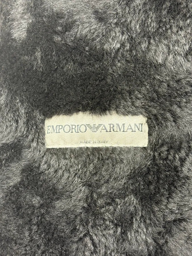 AW2004 Emporio Armani Black Avant Garde Suede Leather Jacket  iEGgadu 11
