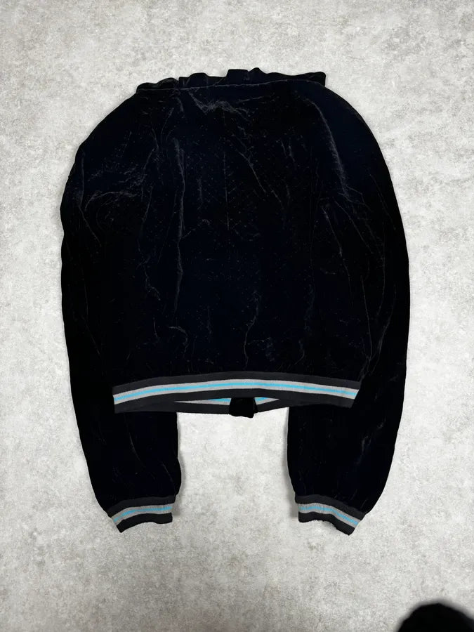 2000s Emporio Armani Black Buttoned Velvet Cardigan Jacket CSCjJJA 3