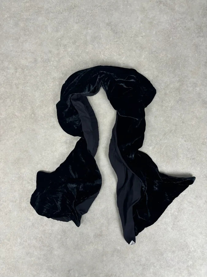 2000s Emporio Armani Black Classy Velvet Scarf PrgjgMo 3